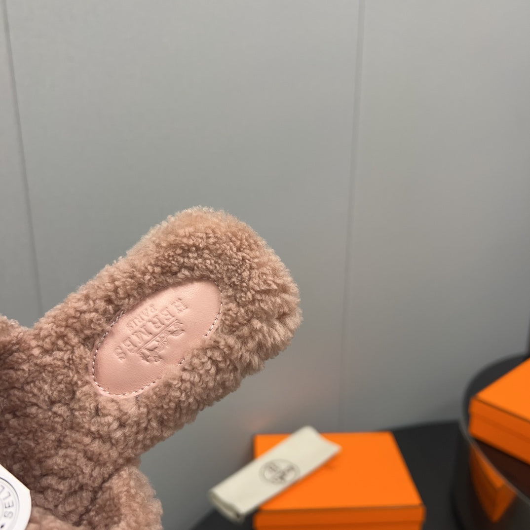 HM Oran Sandal Dark Beige Pink Wool 952324