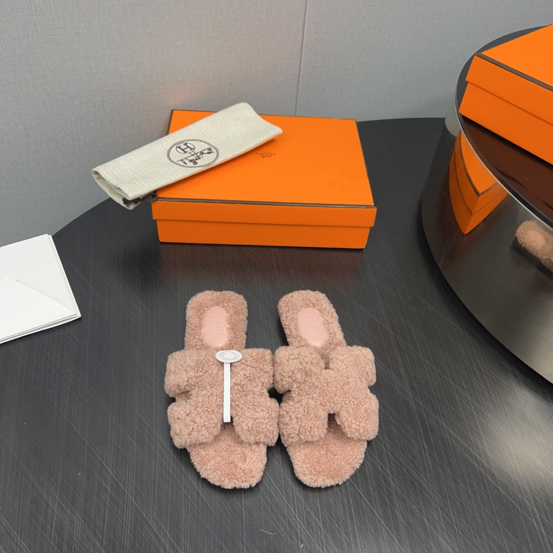 HM Oran Sandal Dark Beige Pink Wool 952324