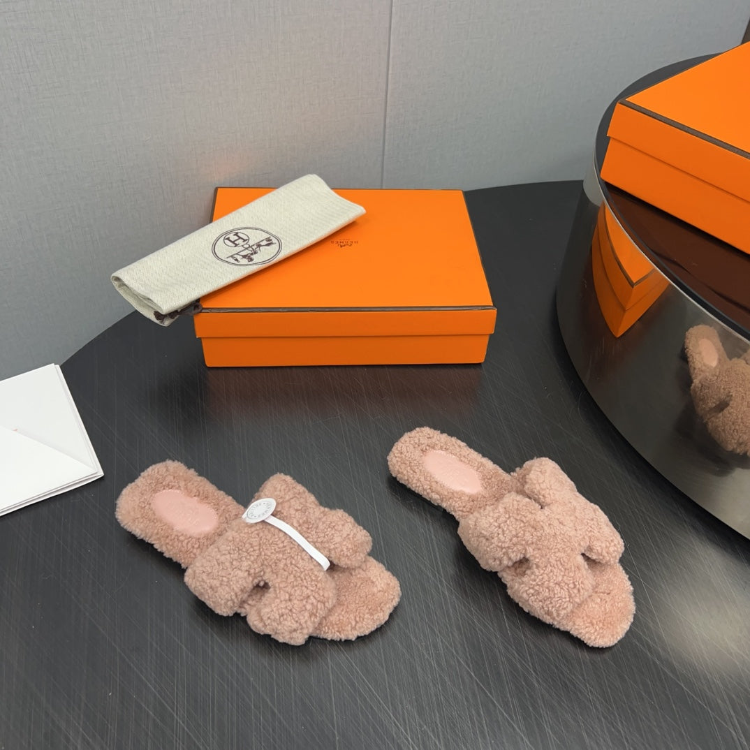 HM Oran Sandal Dark Beige Pink Wool 952324