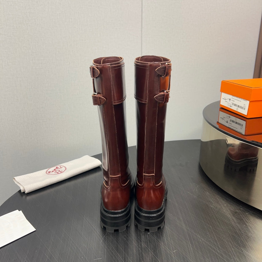 HM High Boots 30mm Red Brown Cowhide 952463