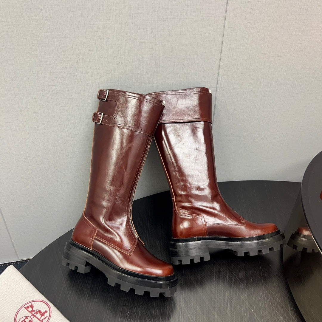 HM High Boots 30mm Red Brown Cowhide 952463