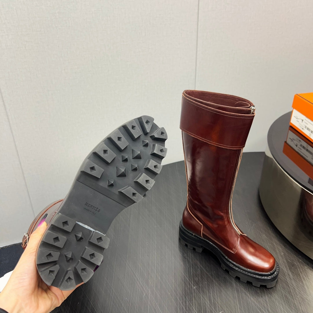 HM High Boots 30mm Red Brown Cowhide 952463