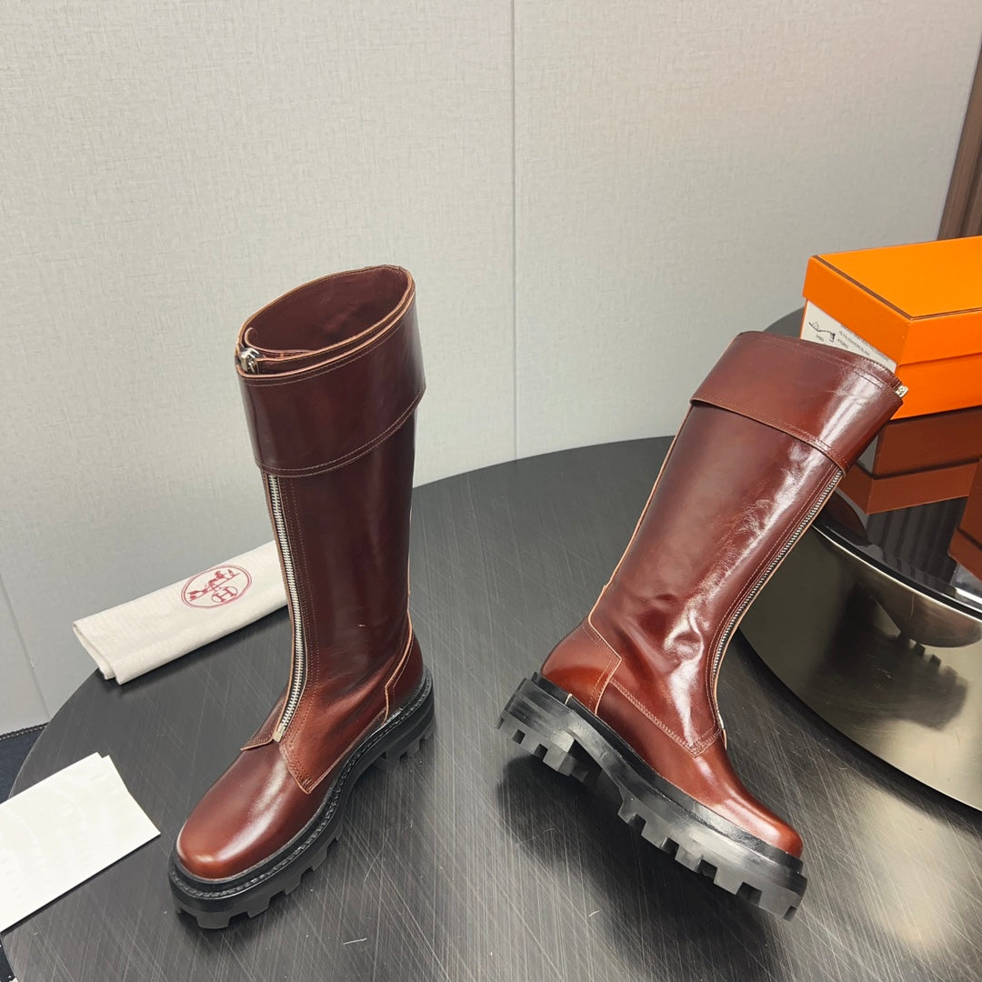 HM High Boots 30mm Red Brown Cowhide 952463