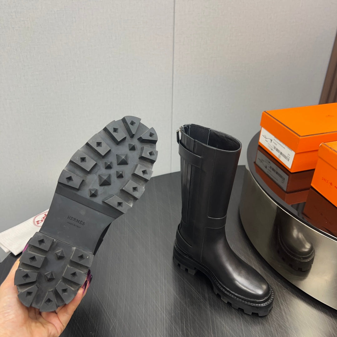 HM Jaimy High Boot 30mm In Black Cowhide 952467