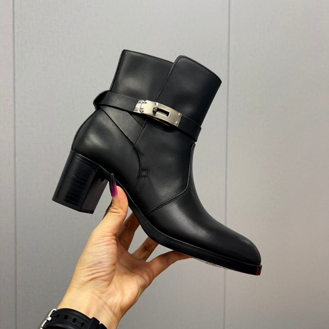 HM Frenchie 50 Ankle Boot Black Cowhide  952485