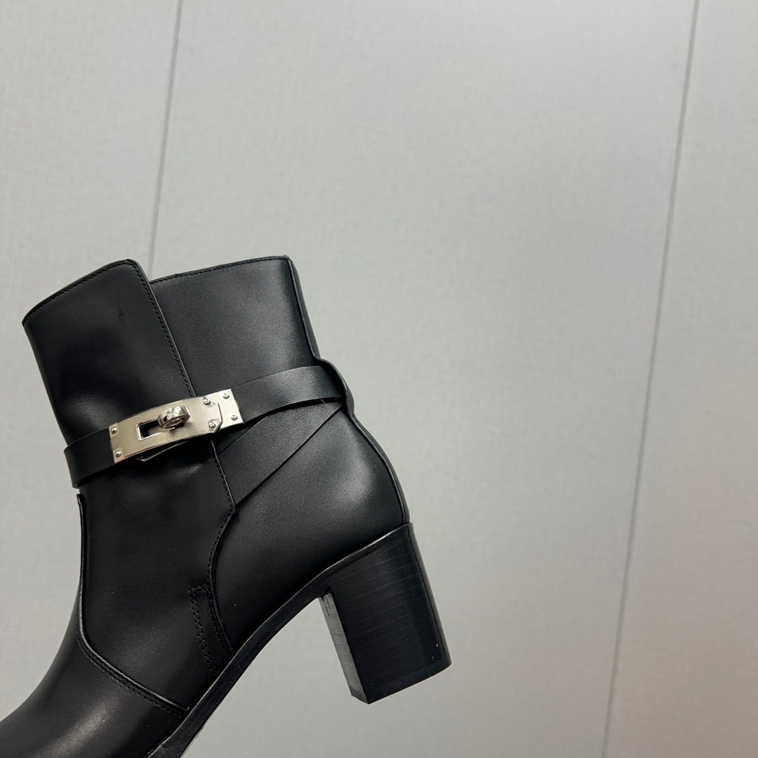 HM Frenchie 50 Ankle Boot Black Cowhide  952485