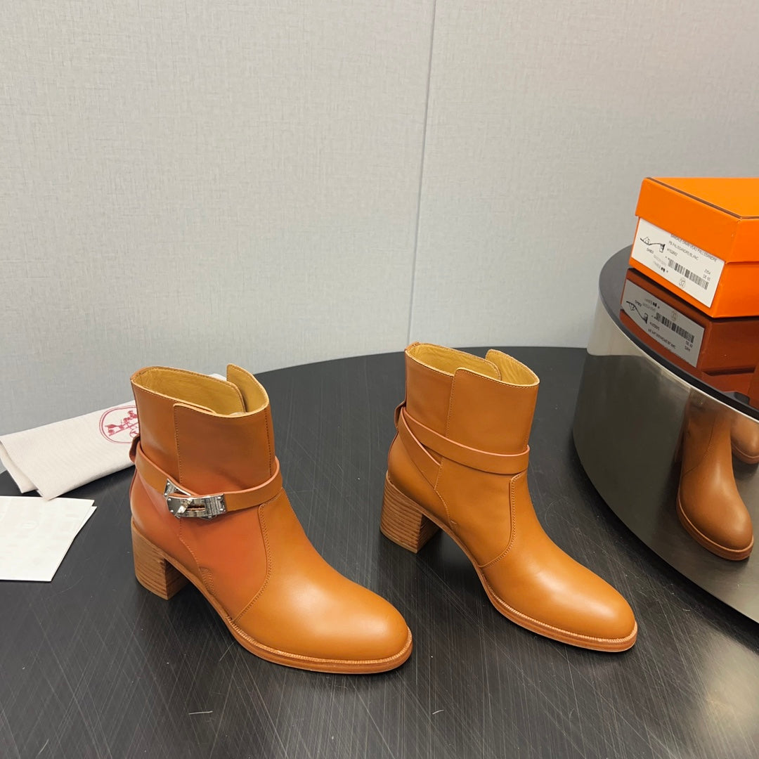 HM Frenchie 50 Ankle Boot Brown Cowhide 952487