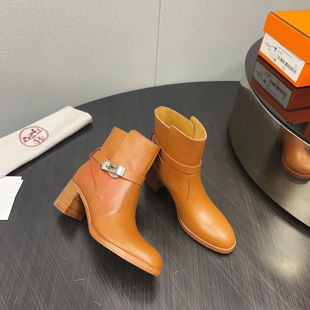 HM Frenchie 50 Ankle Boot Brown Cowhide 952487