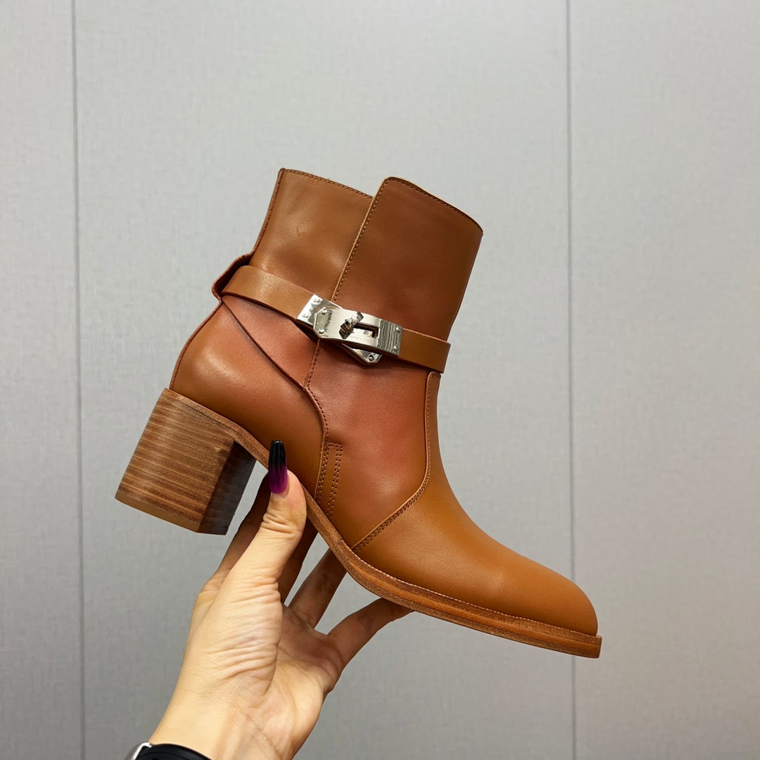 HM Frenchie 50 Ankle Boot Brown Cowhide 952487