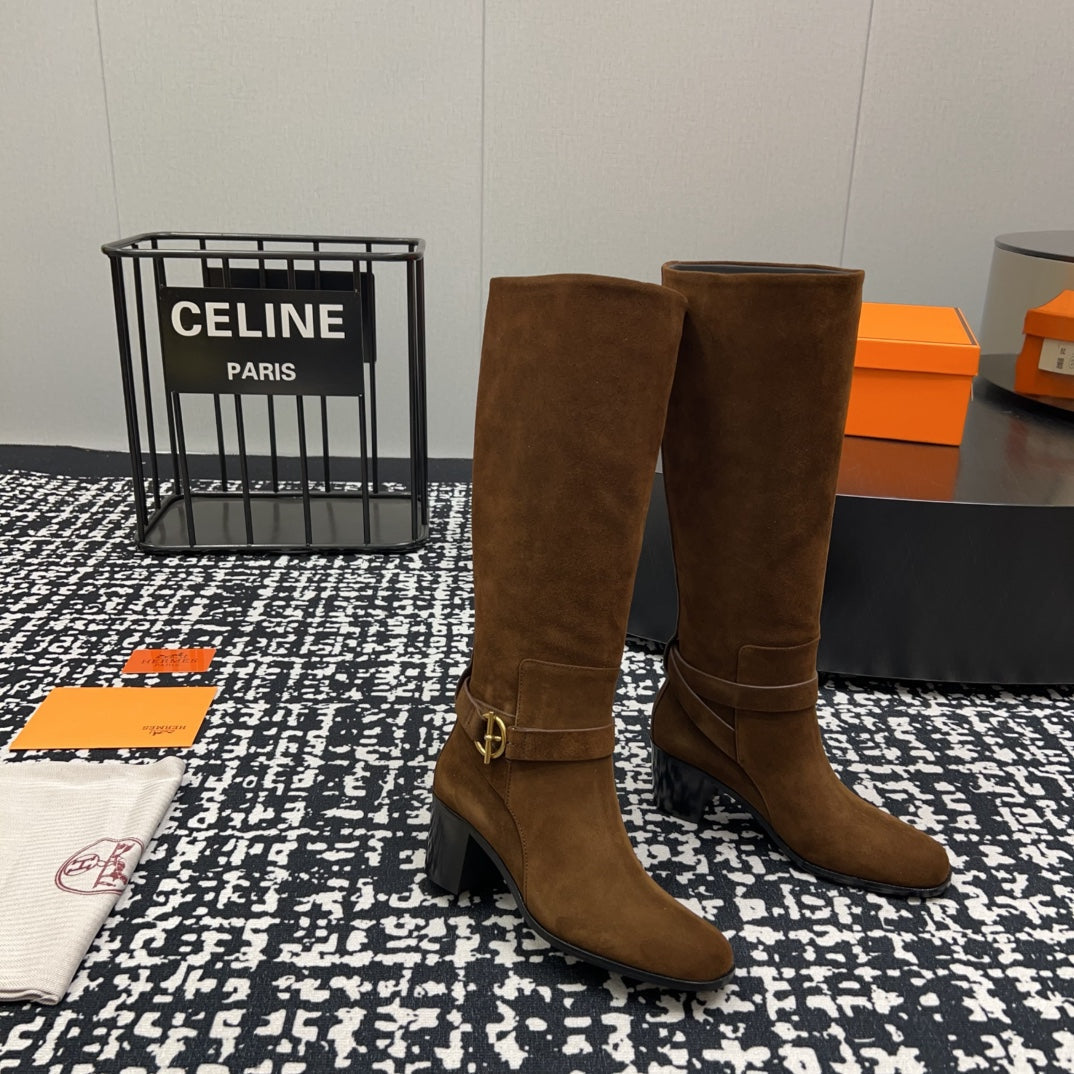 HM Justine 50 Boot Chestnut Brown Suede  952363