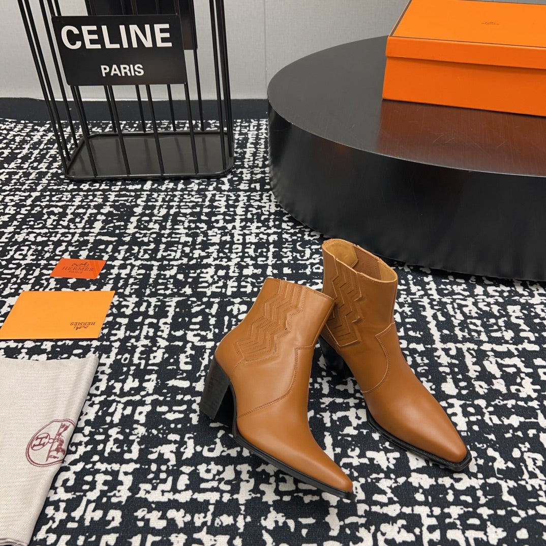 HM Vegas Ankle Boot 75mm Brown Cowhide 952372