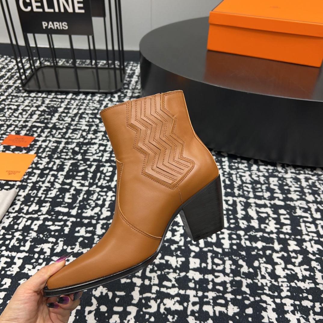 HM Vegas Ankle Boot 75mm Brown Cowhide 952372