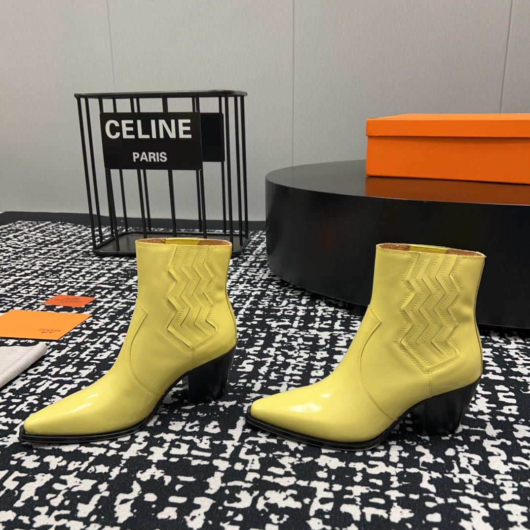HM Vegas Ankle Boot 75mm Yellow Cowhide 952374