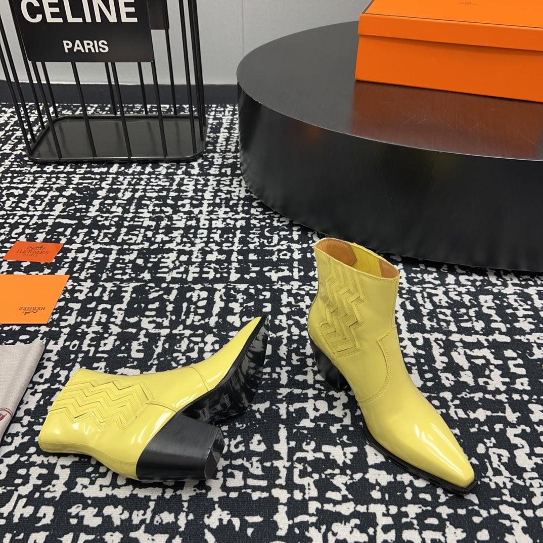 HM Vegas Ankle Boot 75mm Yellow Cowhide 952374