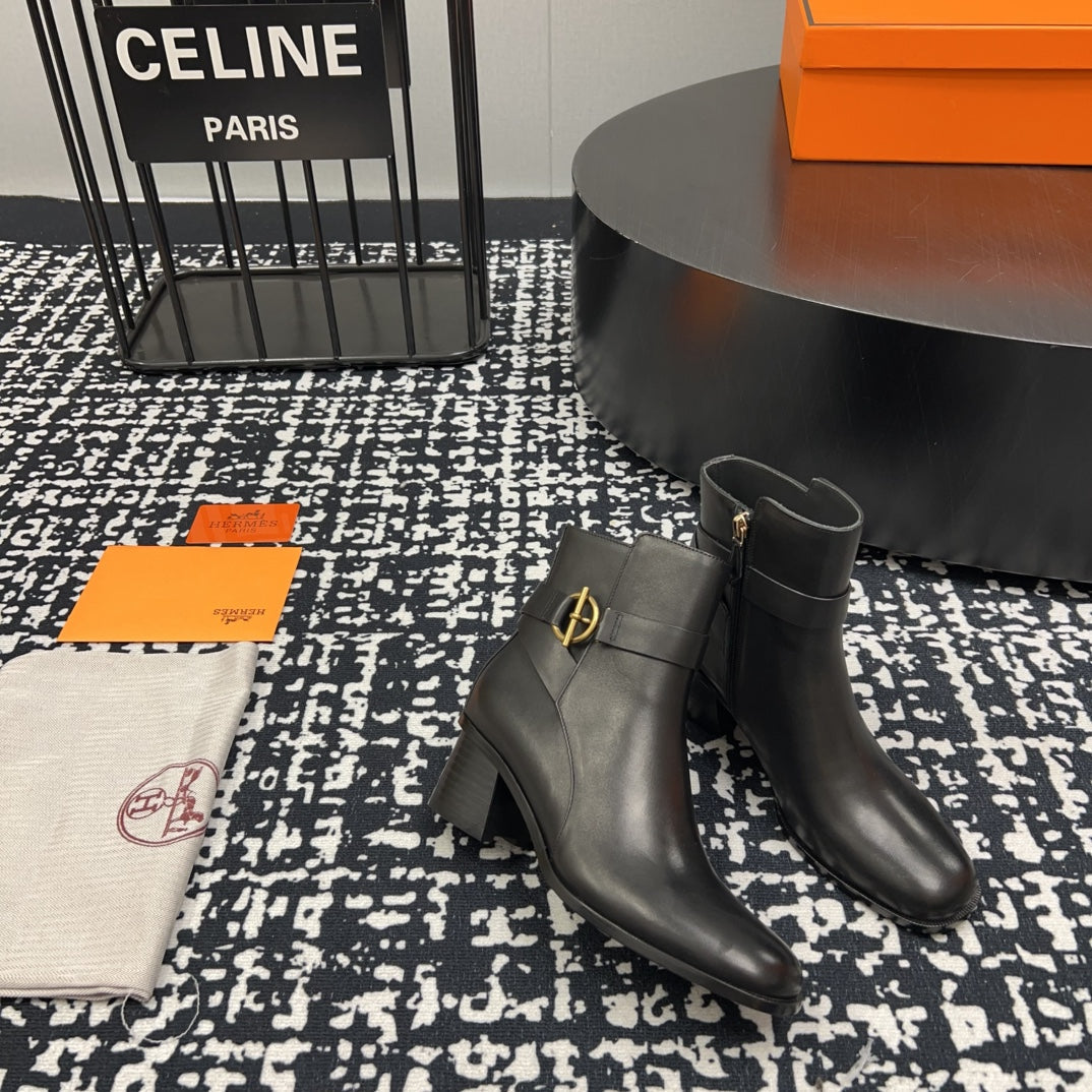 HM Jill 60 Ankle Boot Black Cowhide 968800