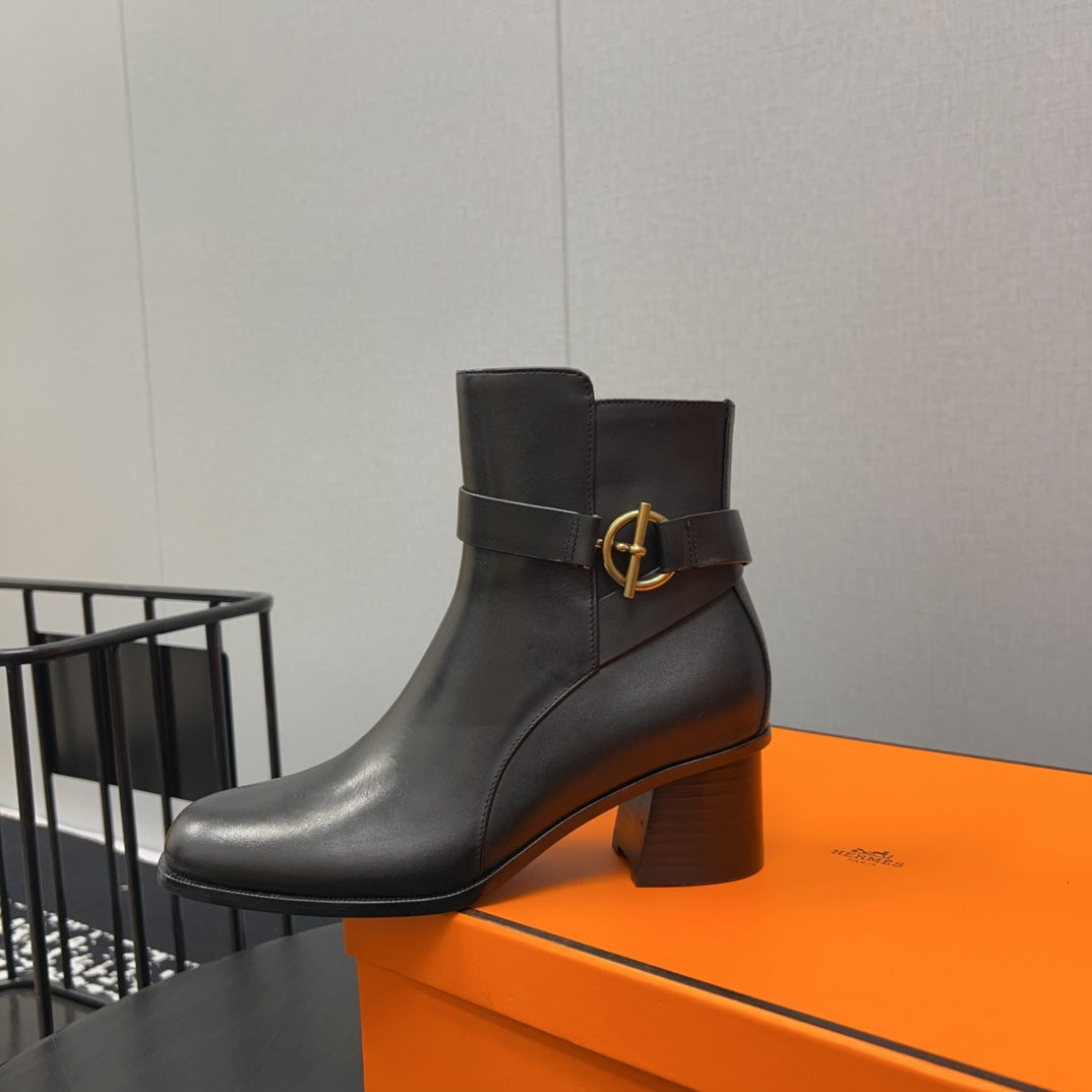 HM Jill 60 Ankle Boot Black Cowhide 968800