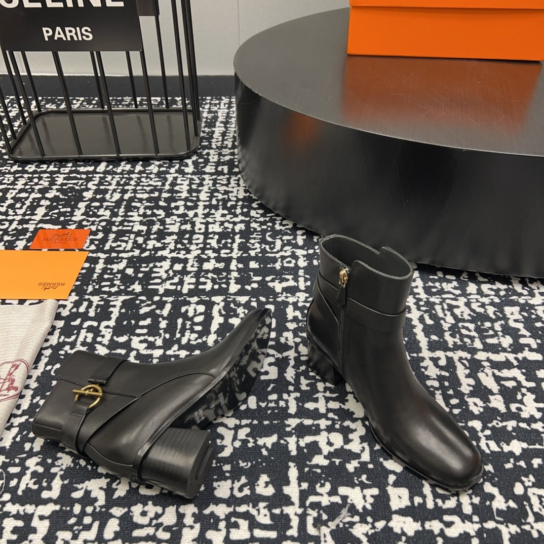 HM Jill 60 Ankle Boot Black Cowhide 968800