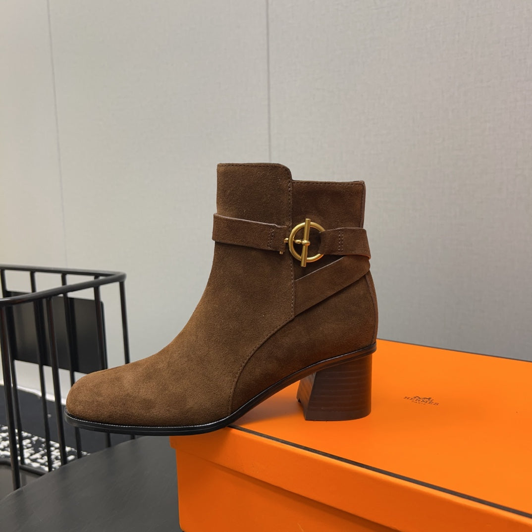 HM Jill 60 Ankle Boot Earth Brown Suede 952380