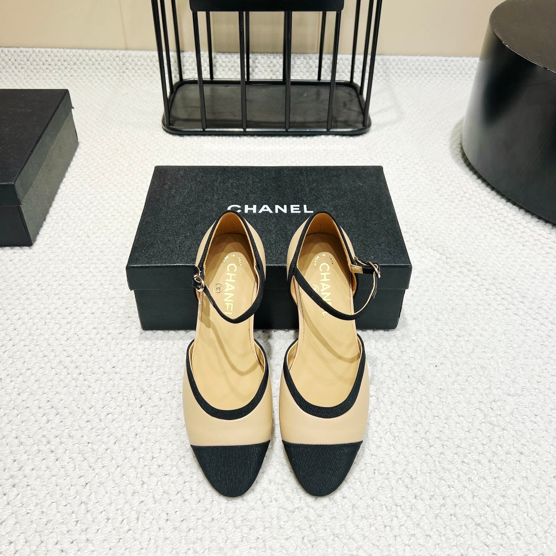 CC 25 Slingback Flat Grosgrain Calfskin