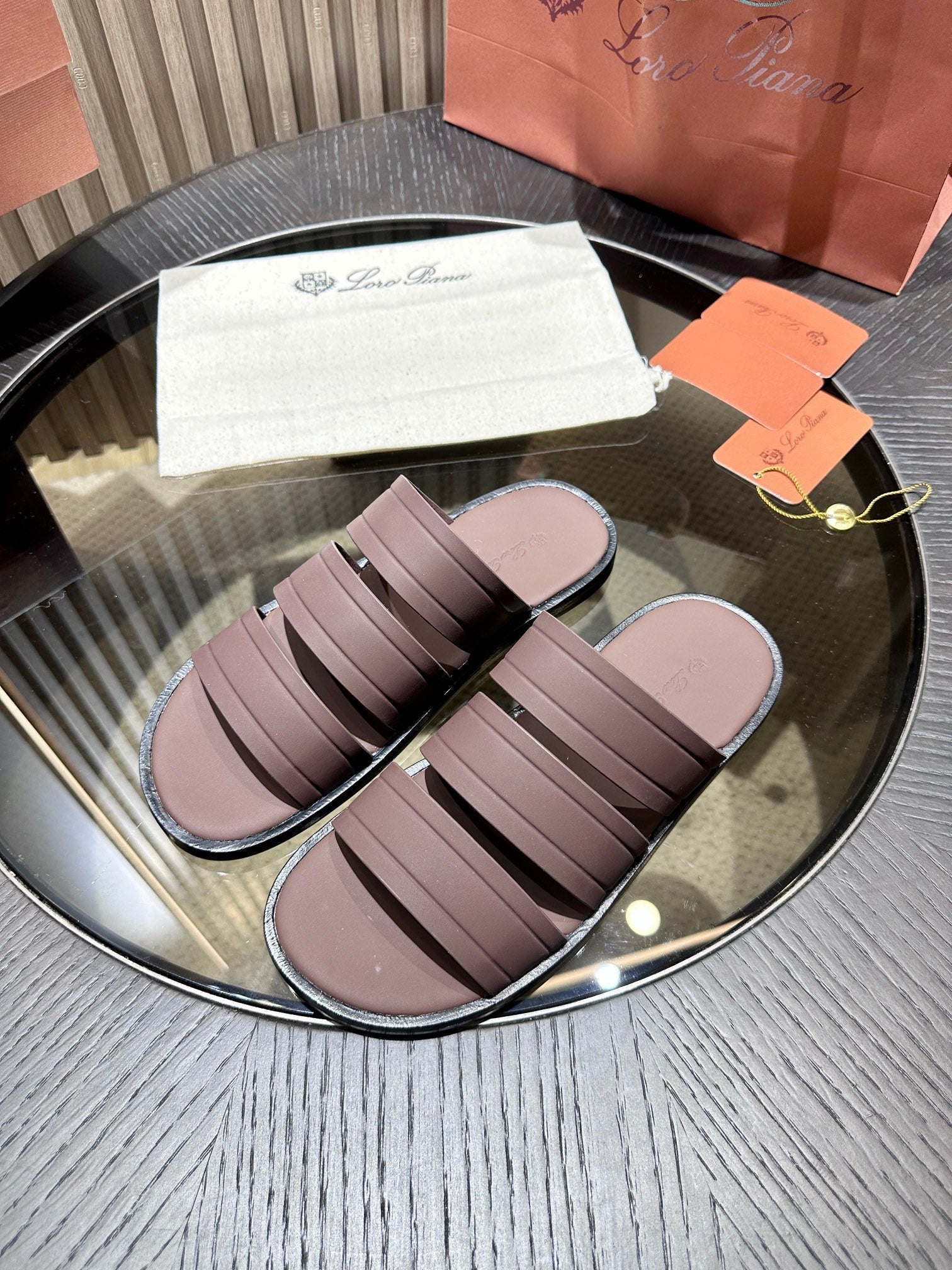 LP NAHA SANDAL CHOCOLATE LAMBSKIN