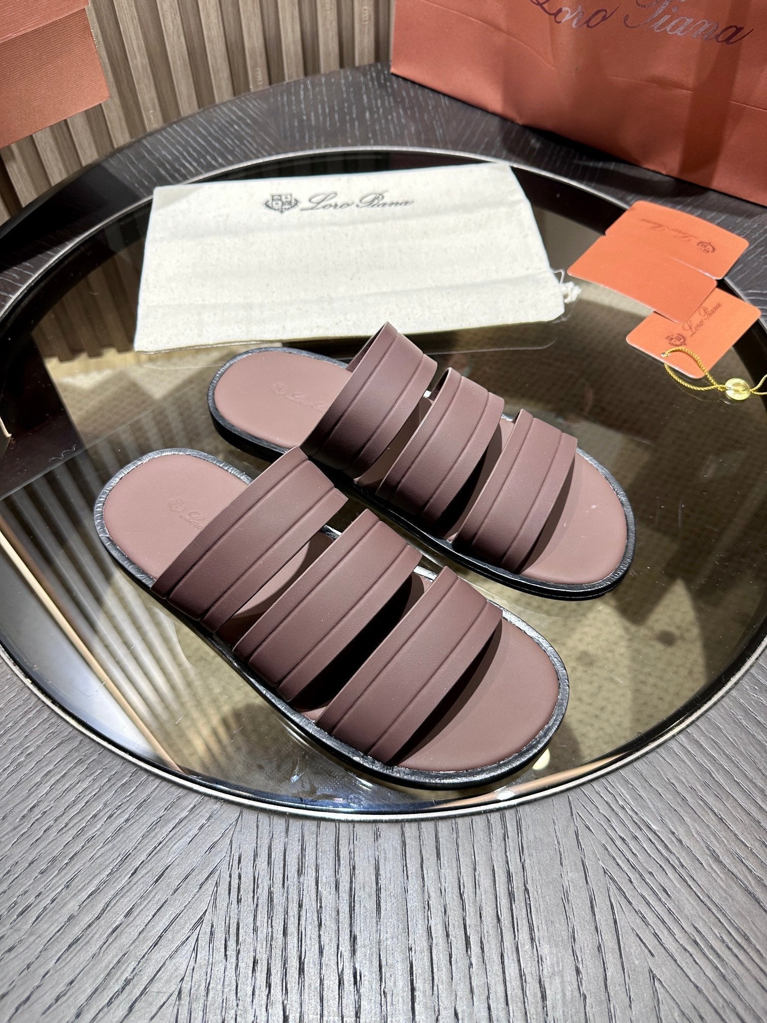 LP NAHA SANDAL CHOCOLATE LAMBSKIN