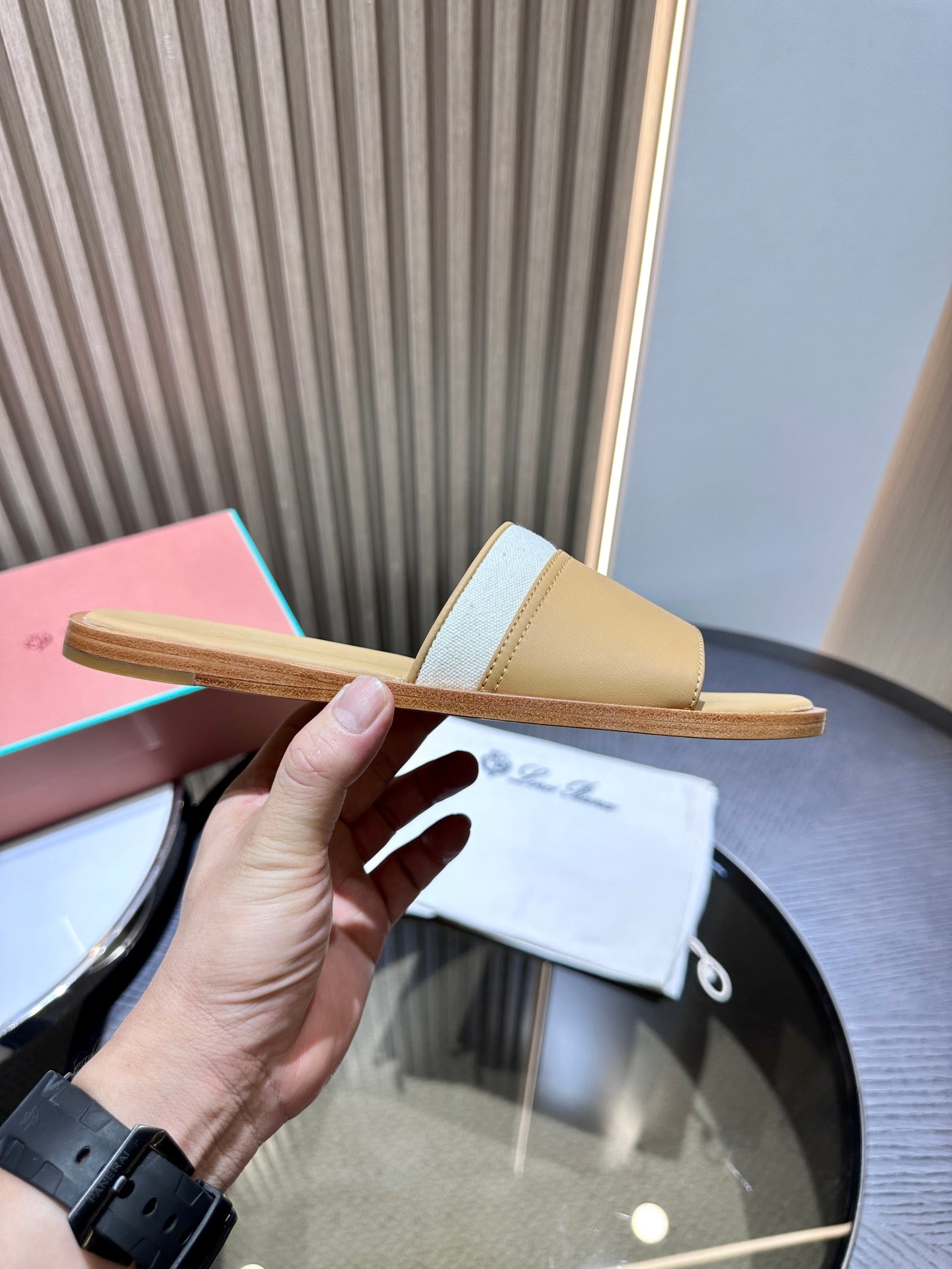 LP SLIPPER PATHON TORTILLA CALFSKIN