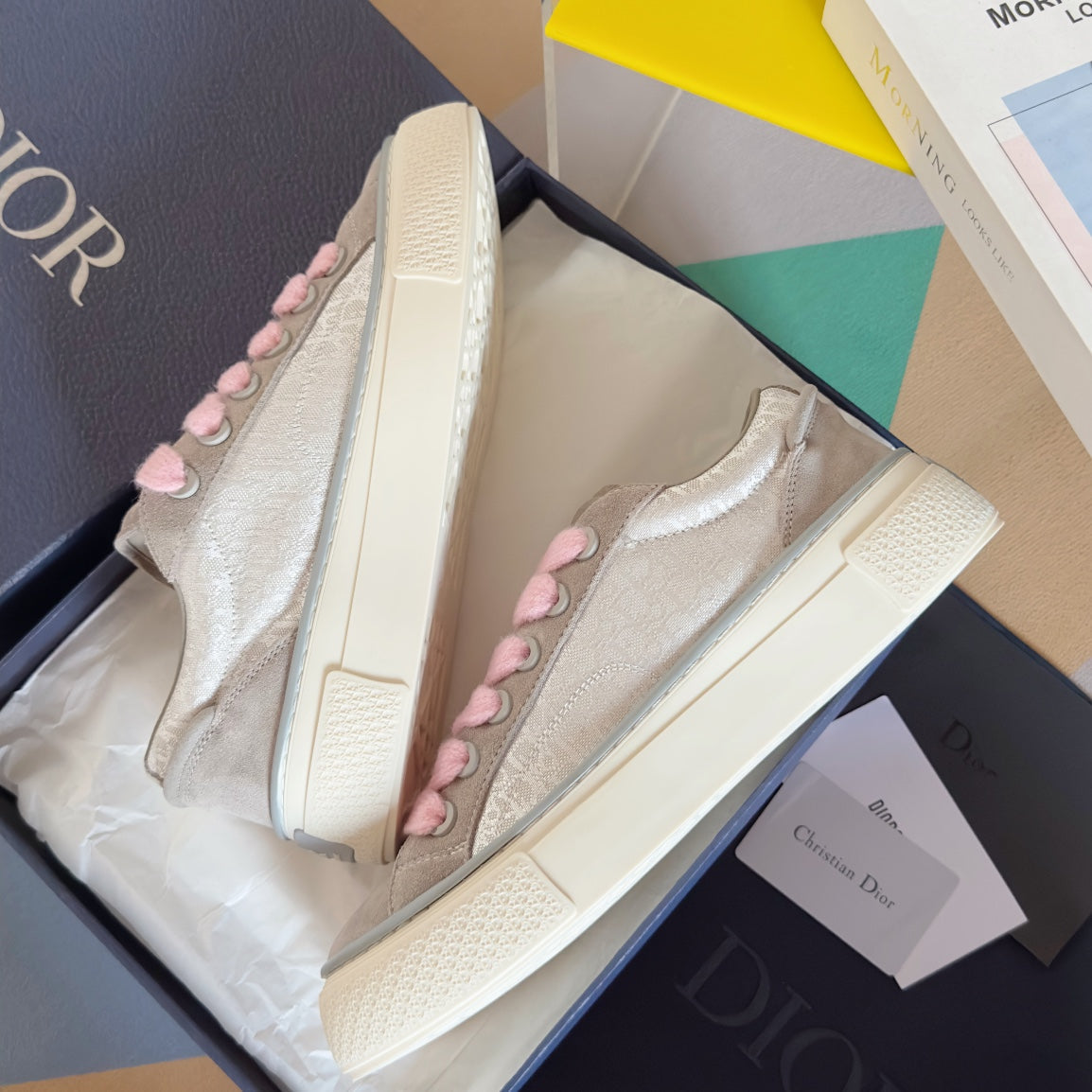 CD B33 Sneaker 40mm Grey Light Brown Monogram Suede