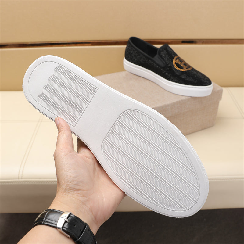 HM Men's Slip -on Loafer Black Diamond Lambskin 645794