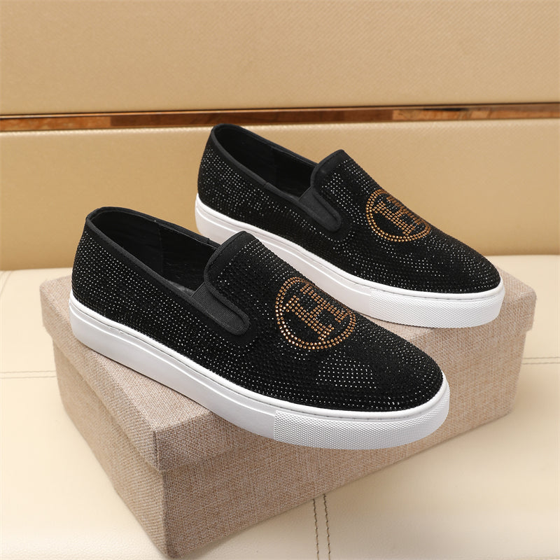 HM Men's Slip -on Loafer Black Diamond Lambskin 645794