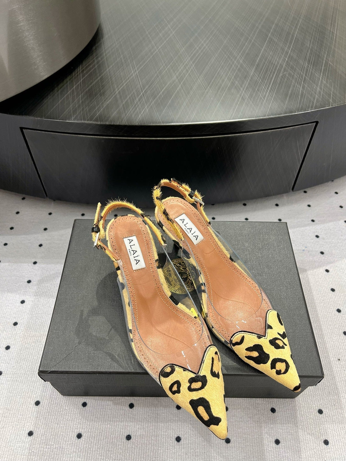 Alaila Le CÅ“ur Slingbacks 60mm In Light Yellow Glossy Lambskin 954831