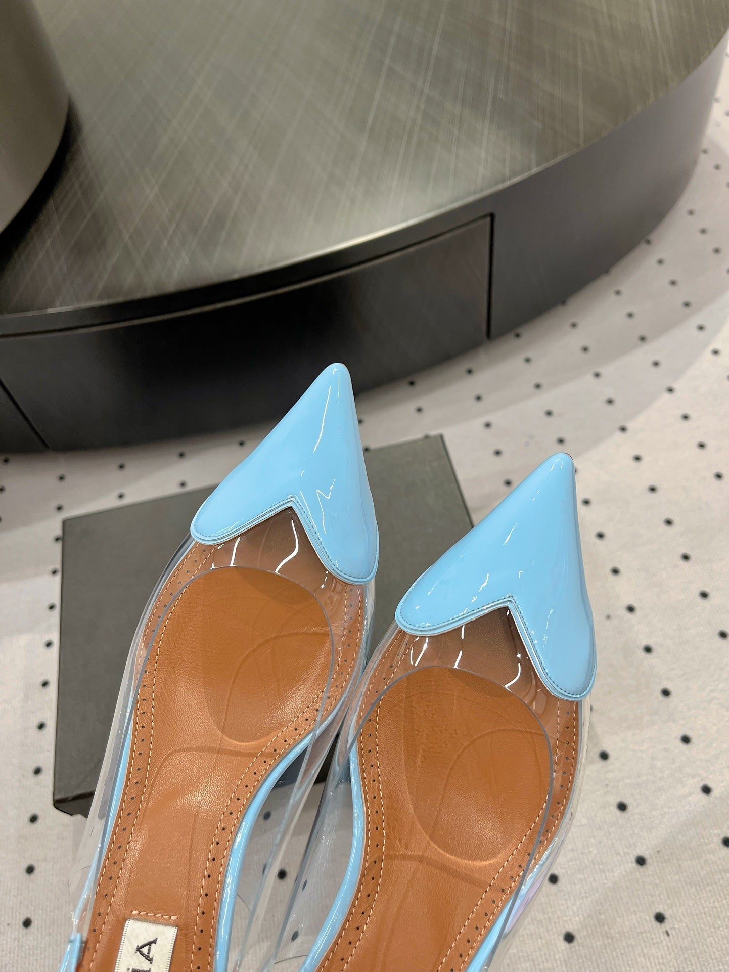 Alaila Le CÅ“ur Slingbacks 60mm In Could Blue Glossy Lambskin  954835