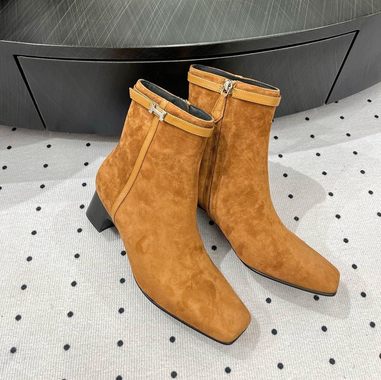 HM Hommage Ankle Boot 50mm Brown Orange Suede 954737