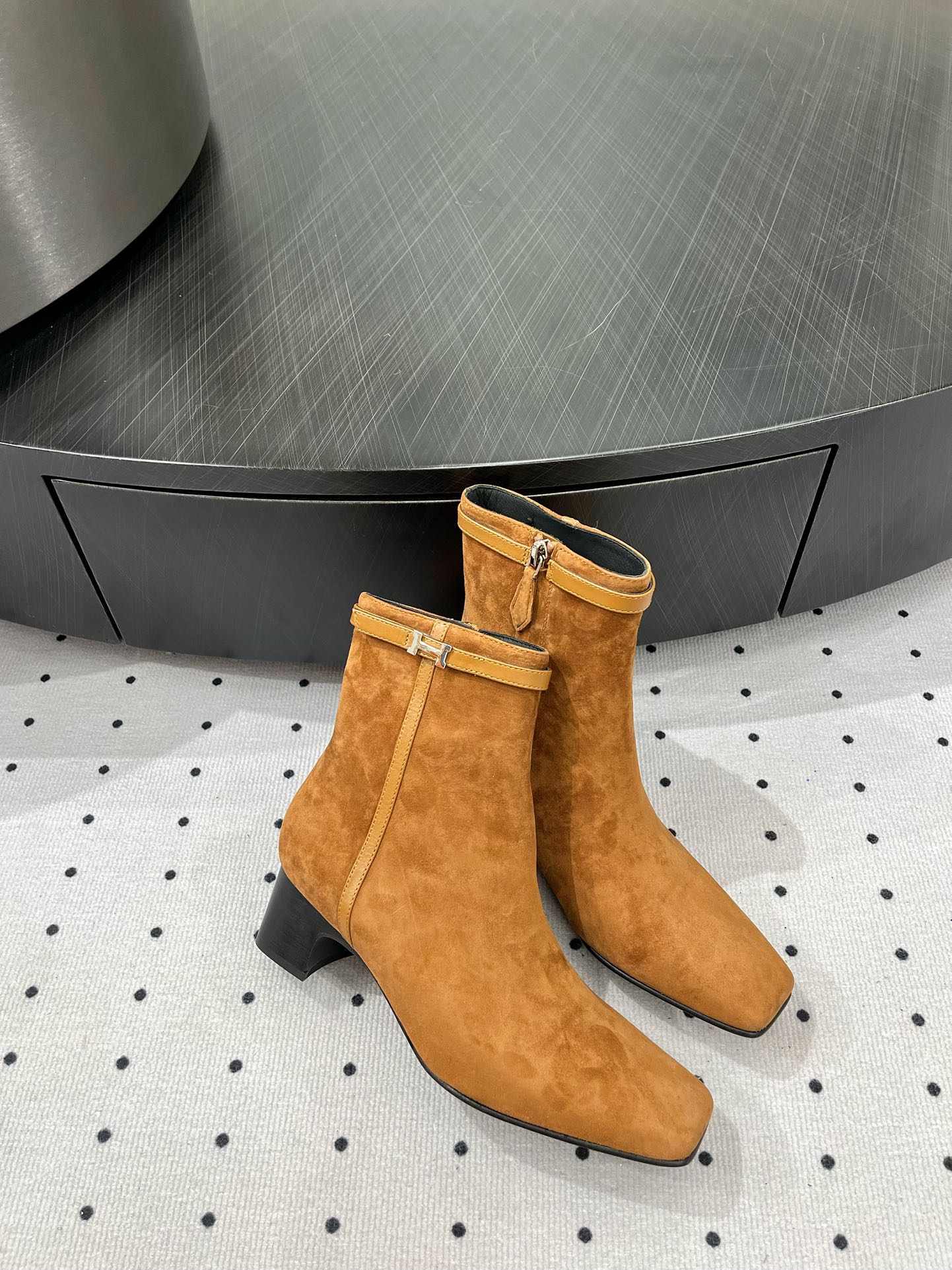 HM Hommage Ankle Boot 50mm Brown Orange Suede 954737