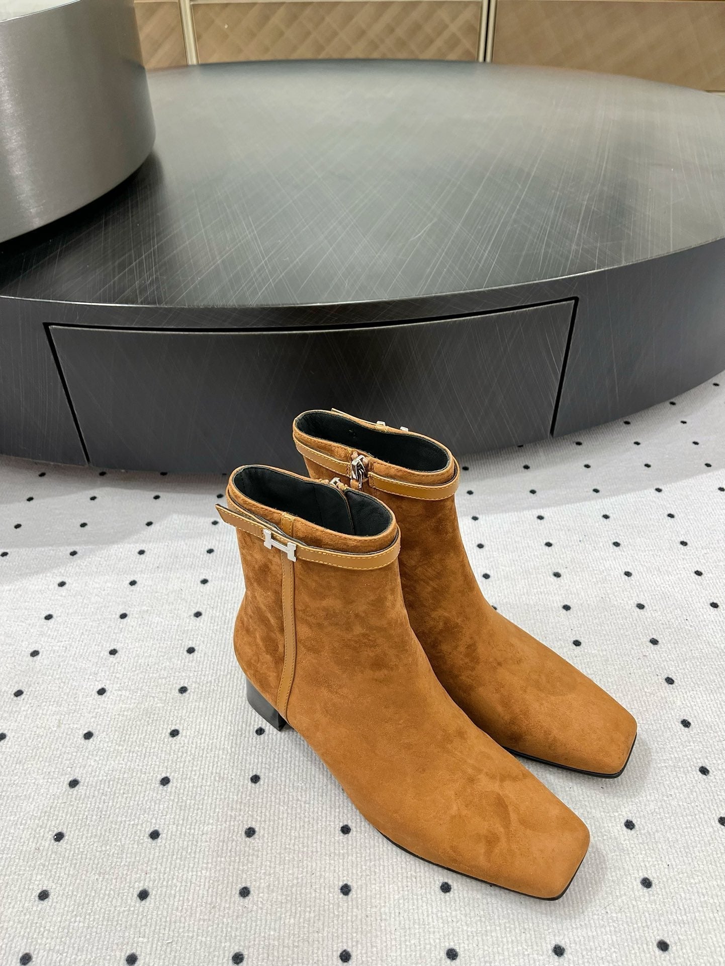 HM Hommage Ankle Boot 50mm Brown Orange Suede 954737