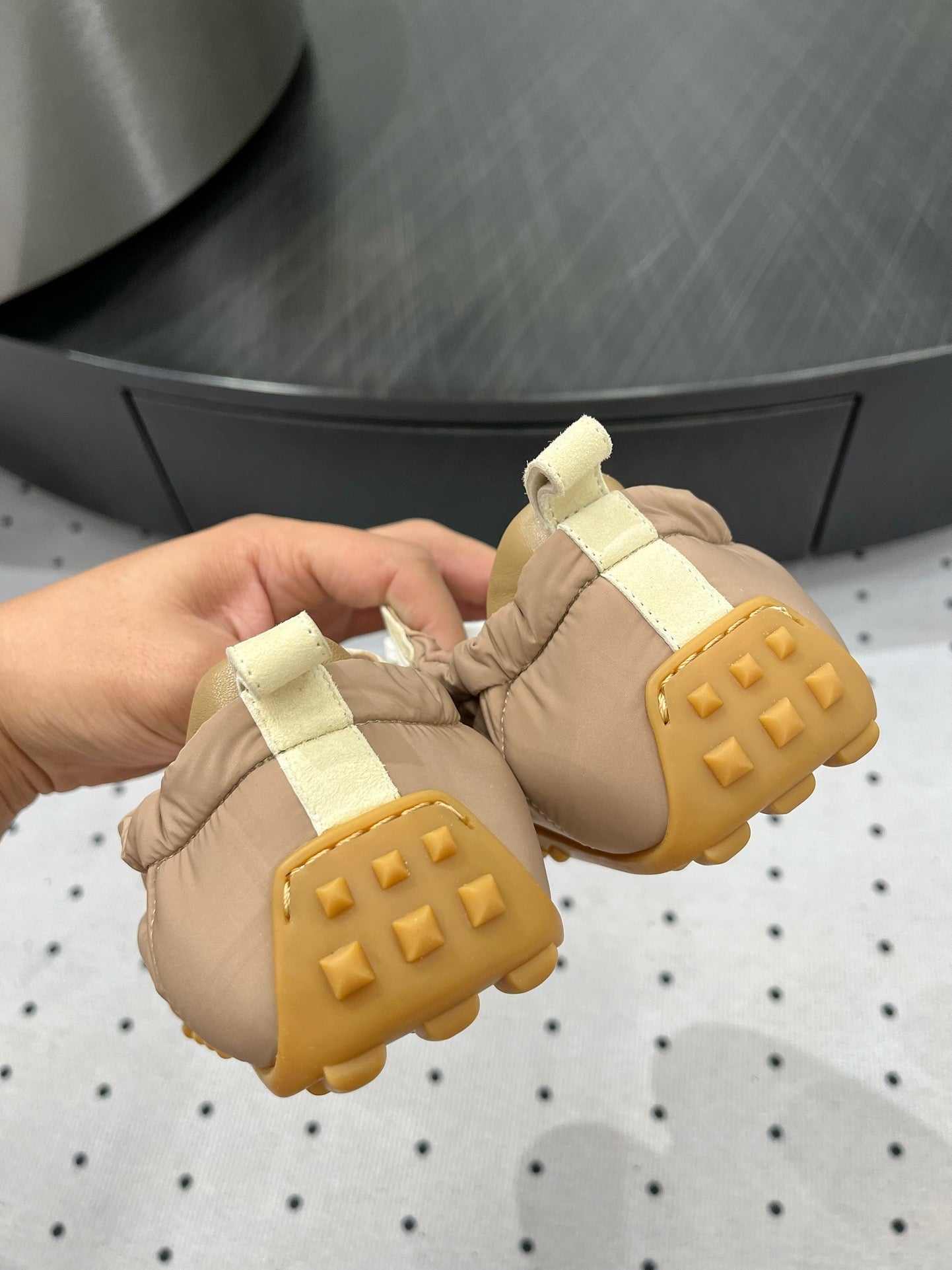 HM Sneaker 10mm In Light Brown Mix Beige Suede And Windbreaker Fabric 954746