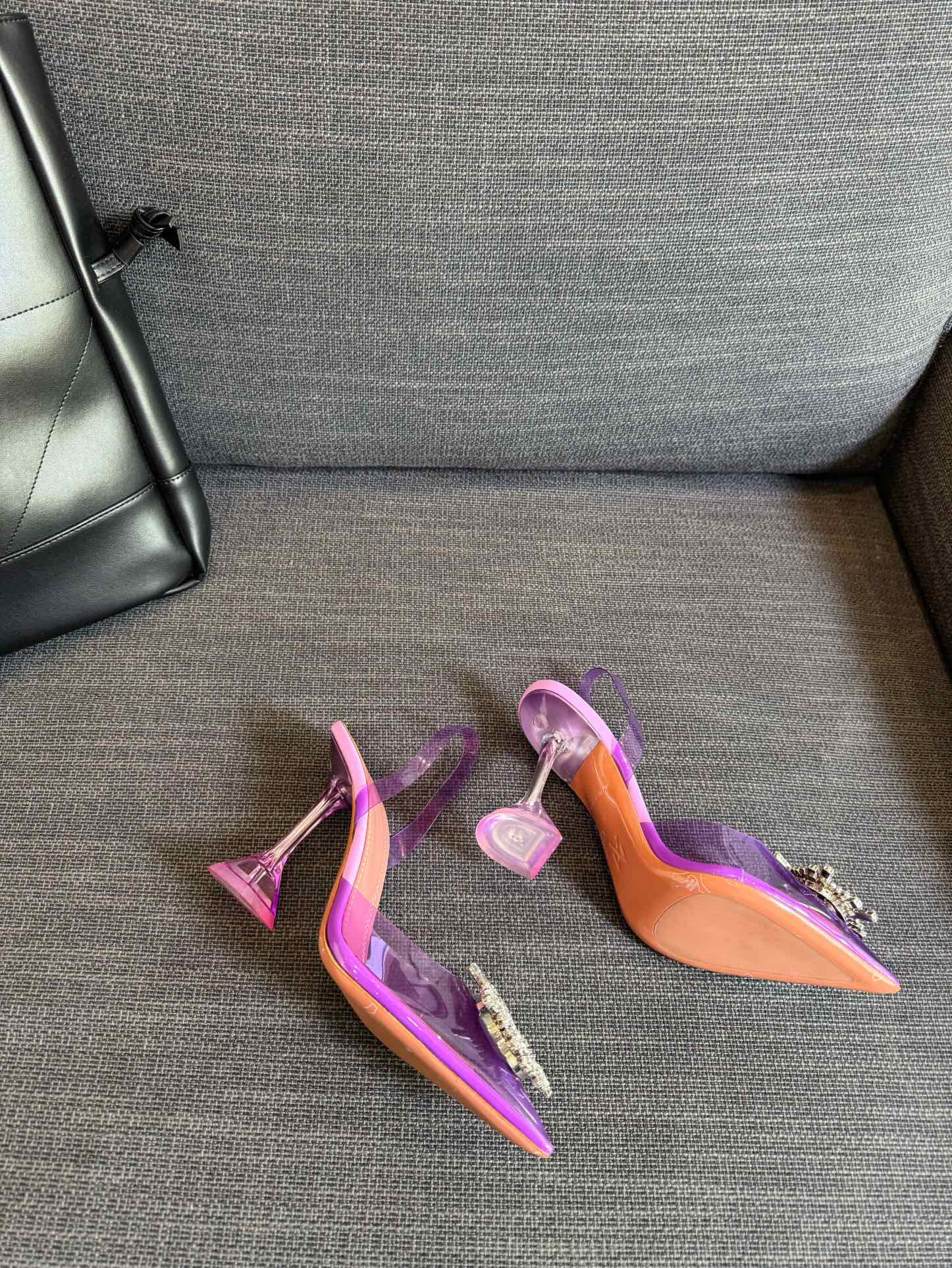 Amina & Muaddi 2025 Slingback Purple PVC Sheepskin 175043
