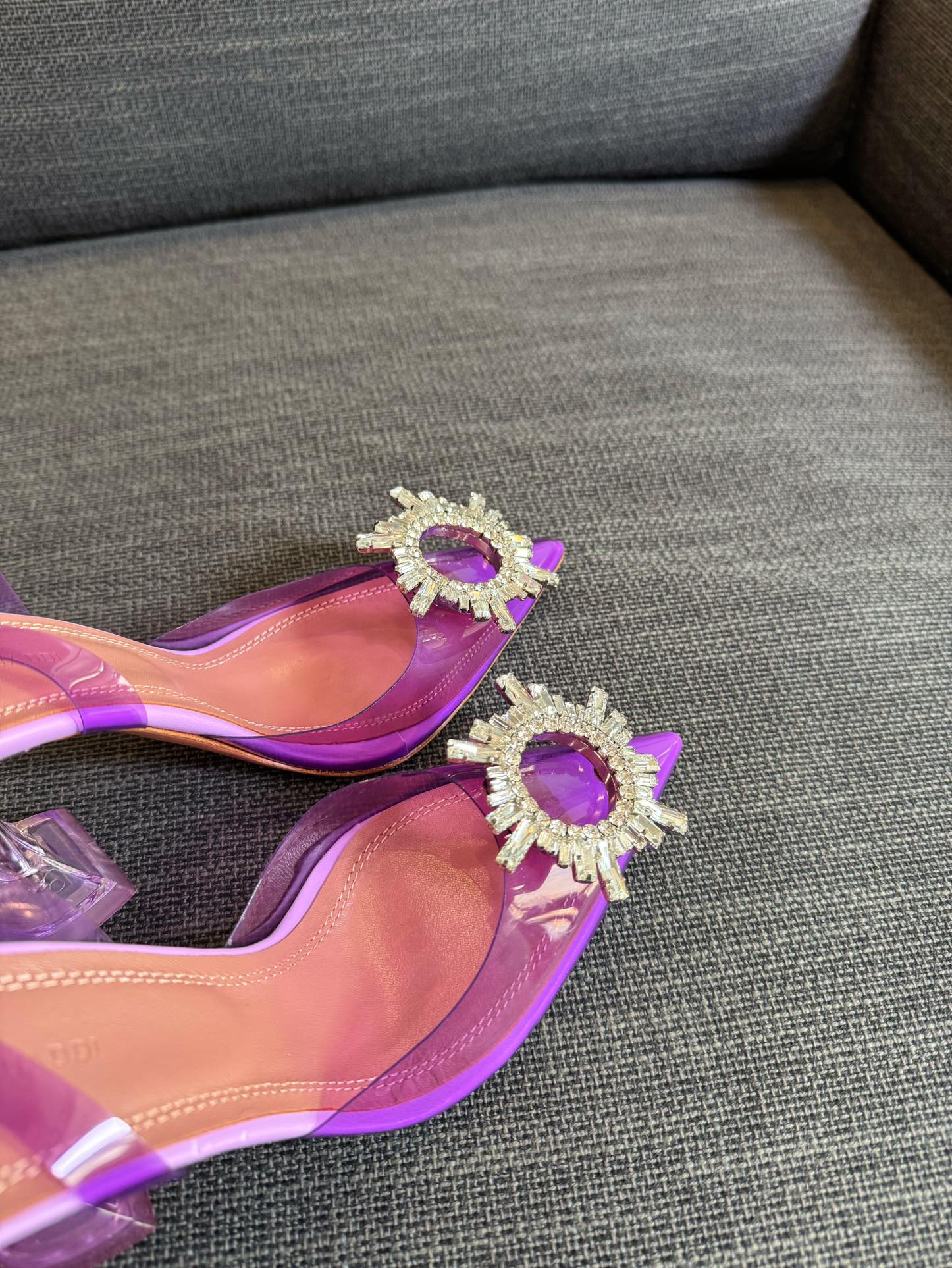 Amina & Muaddi 2025 Slingback Purple PVC Sheepskin 175043