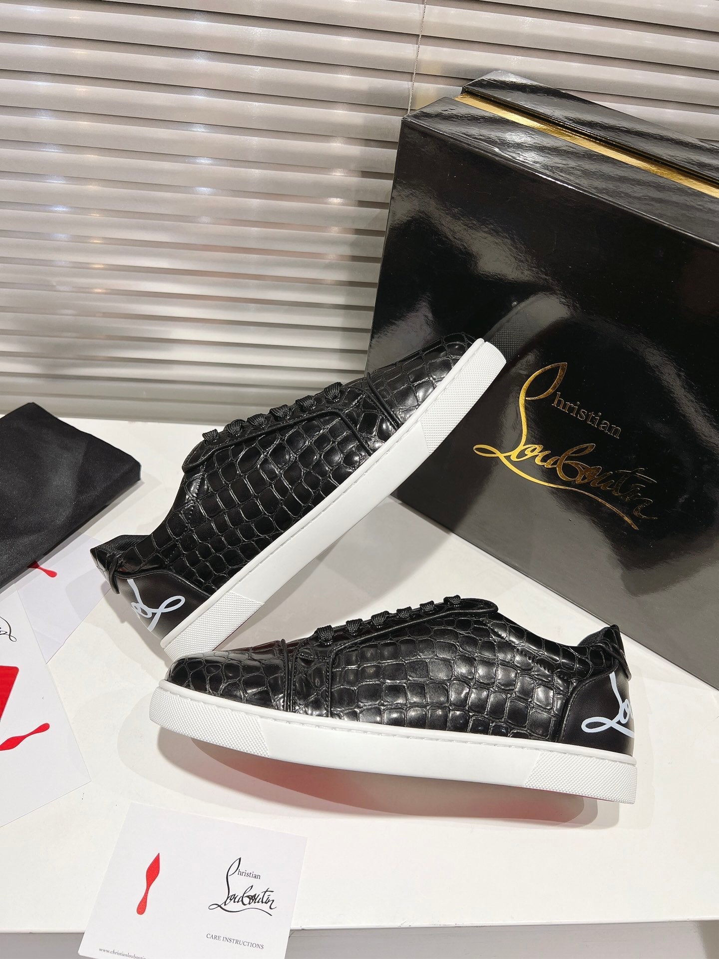 CL Rantulow Orlato Sneakers with logo Black Alligator embossed calf leather 242412