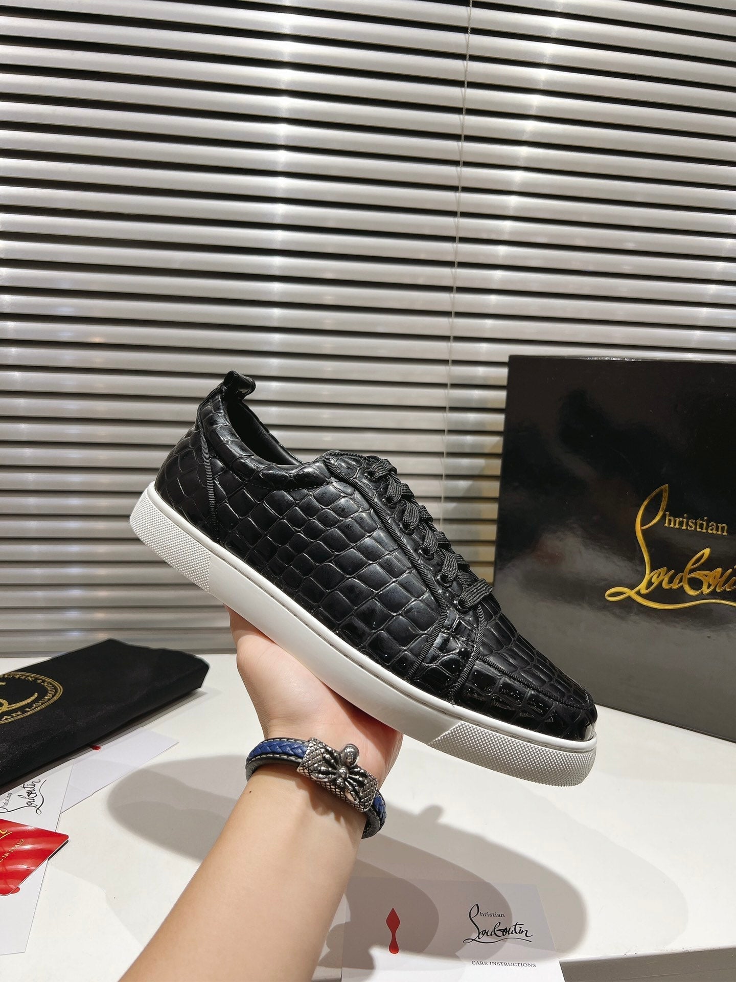 CL Rantulow Orlato Sneakers Black Alligator embossed calf leather 242413