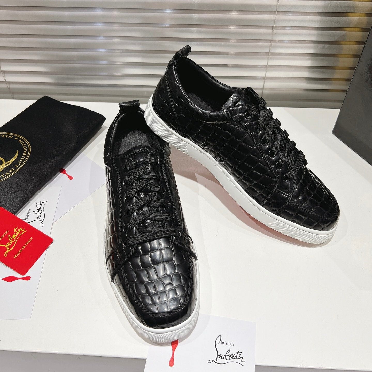 CL Rantulow Orlato Sneakers Black Alligator embossed calf leather 242413