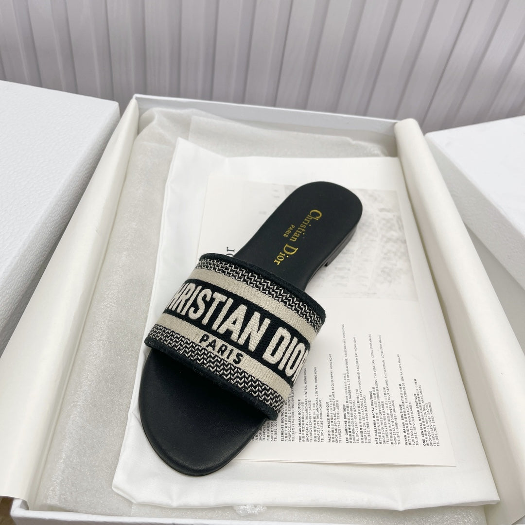 CD Mule Dway Slide 10mm Black Embroidery