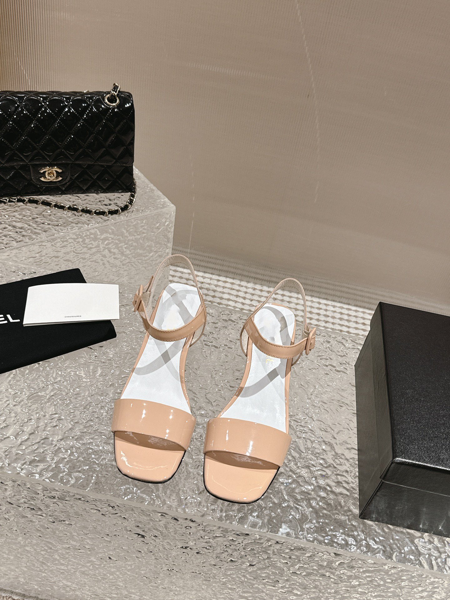 slingbacks sandal 60 white beige patent calfskin