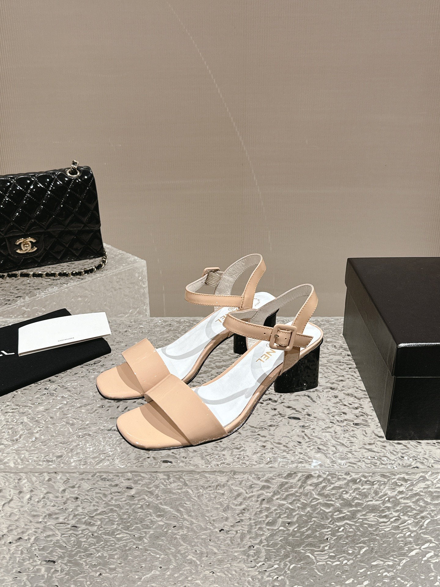 slingbacks sandal 60 white beige patent calfskin