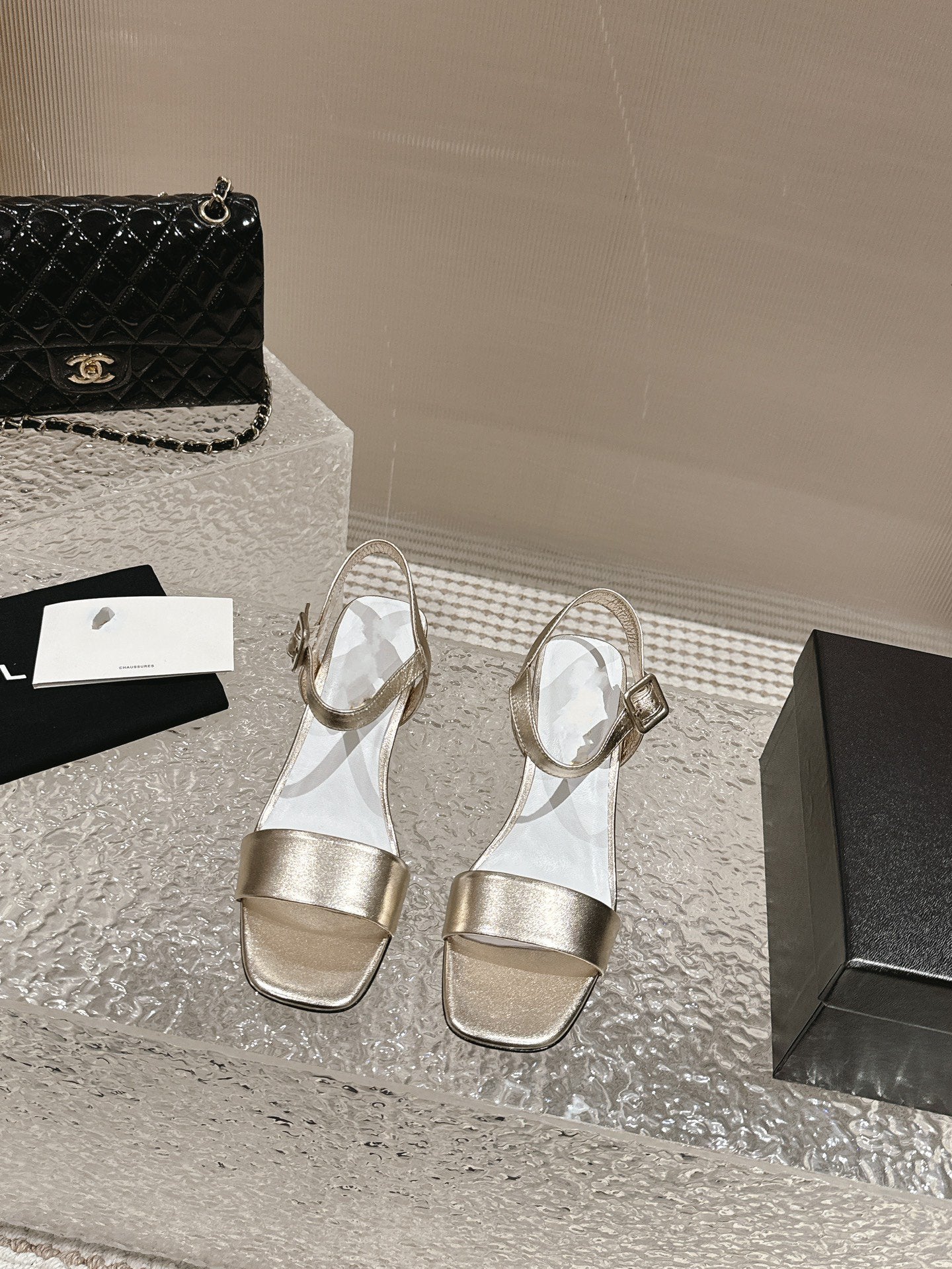 slingbacks sandal 60 white gold metalic lambskin