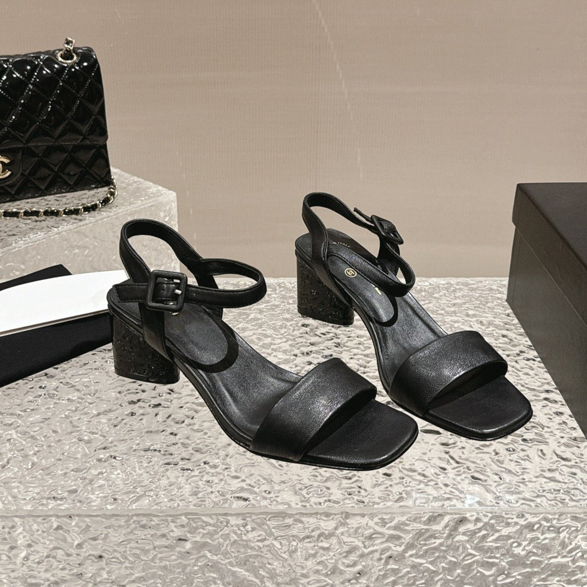 slingbacks sandal 60 black lambskin