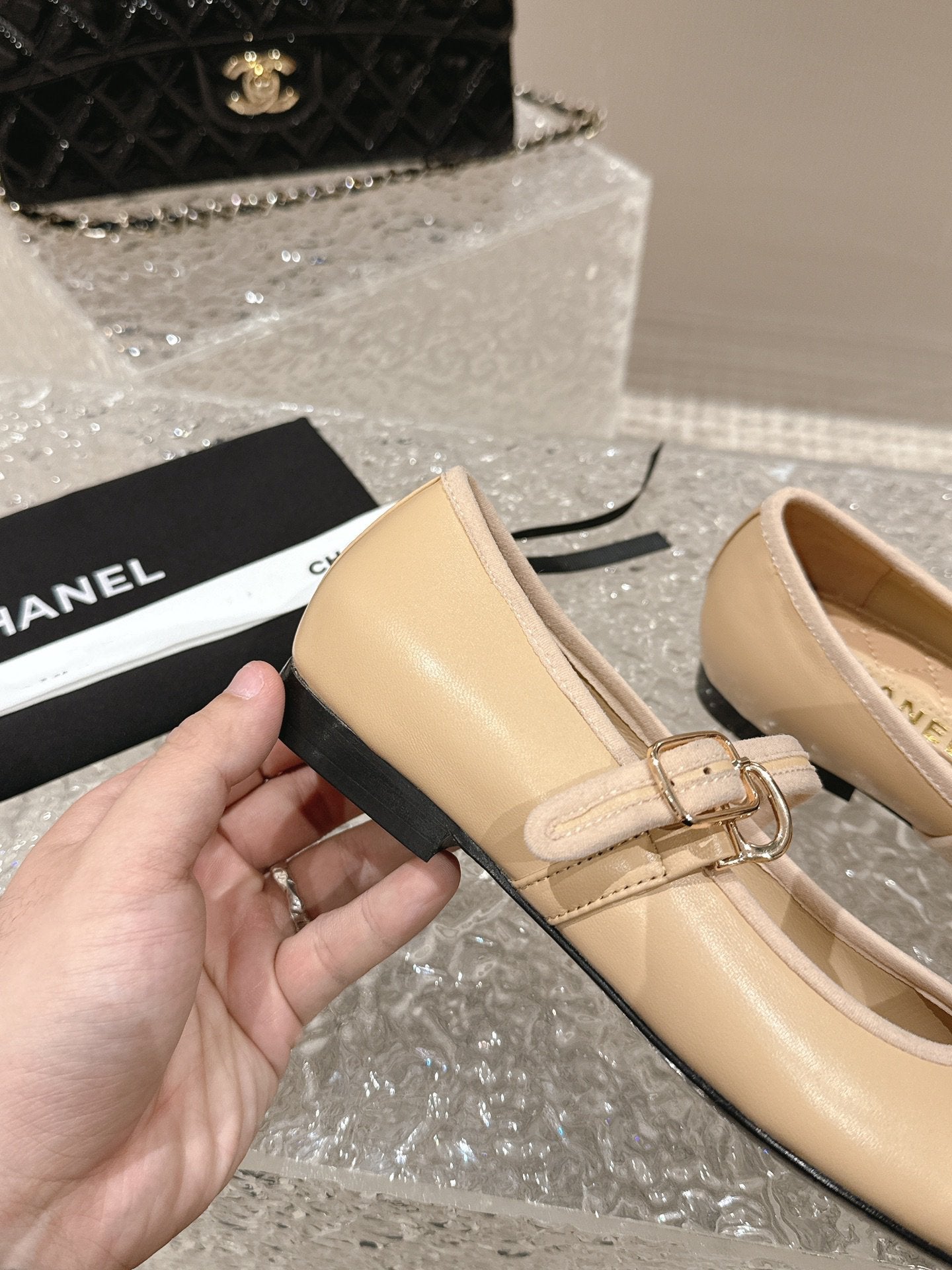 mary janes beige calfskin