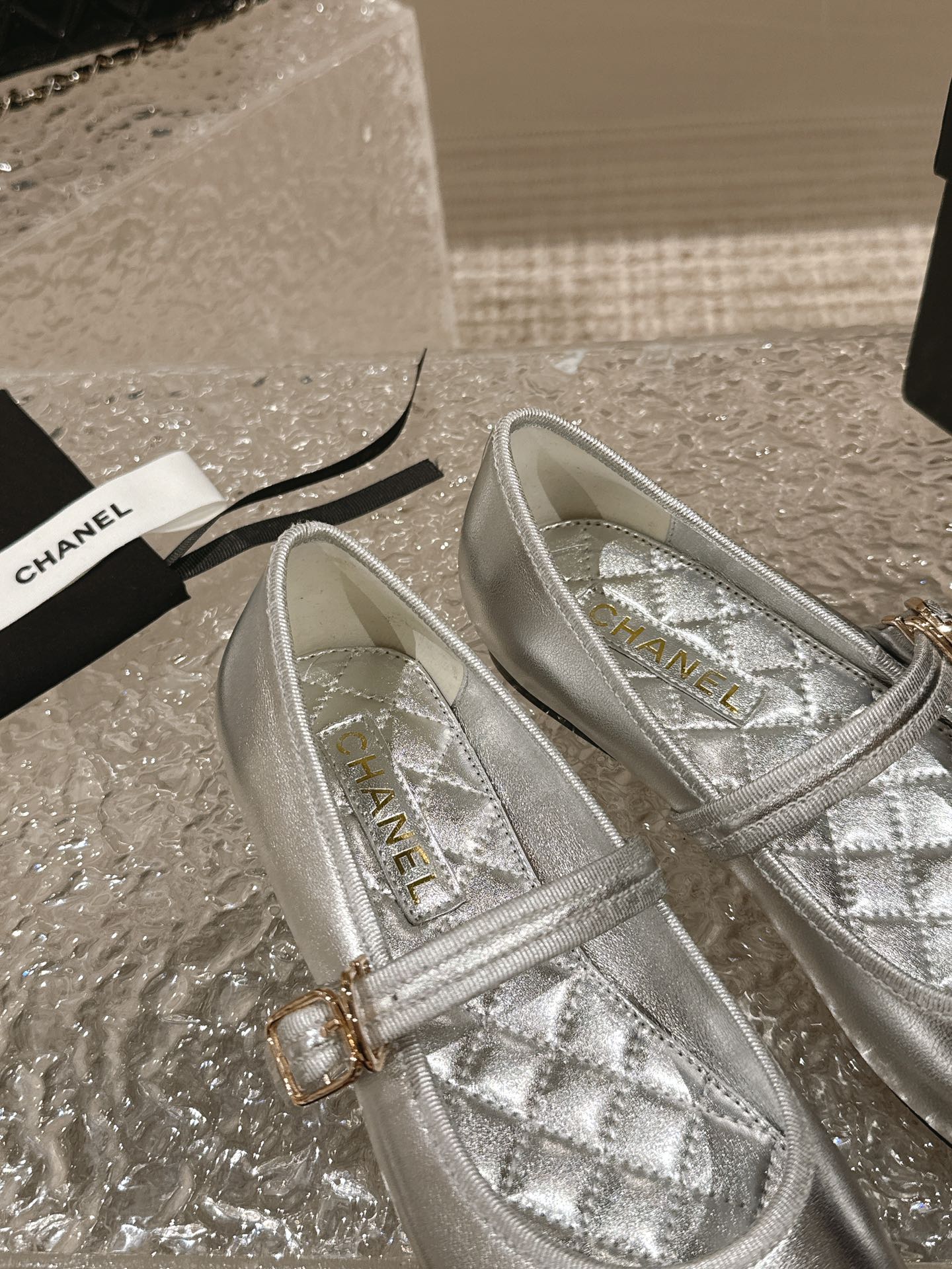 mary janes silver metalic lambskin