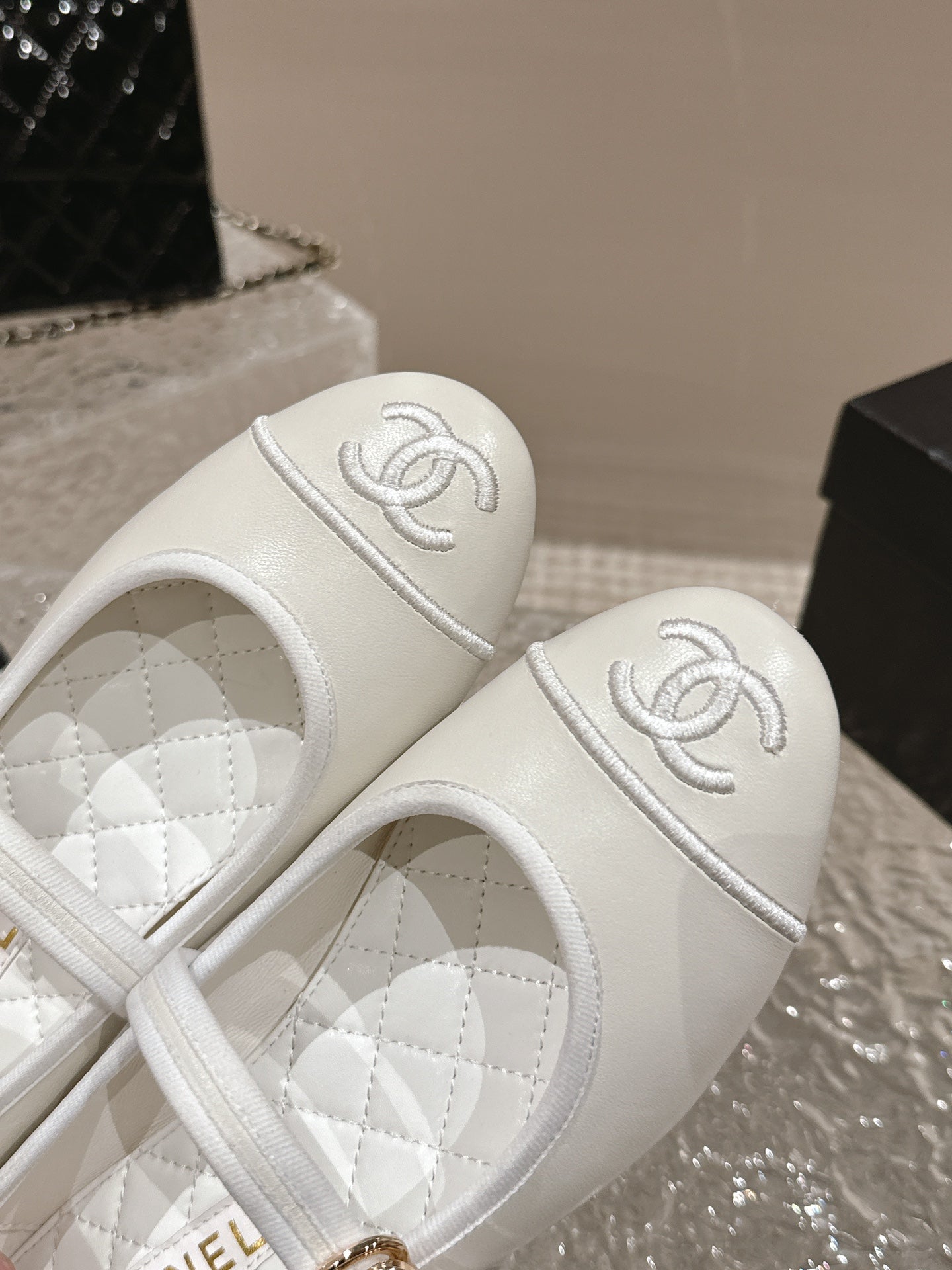 mary janes white lambskin