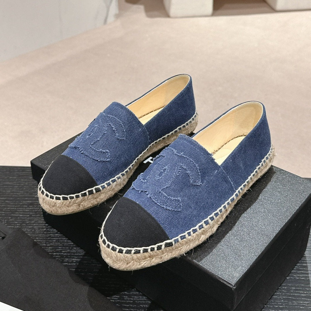 espadrilles dark blue black denim