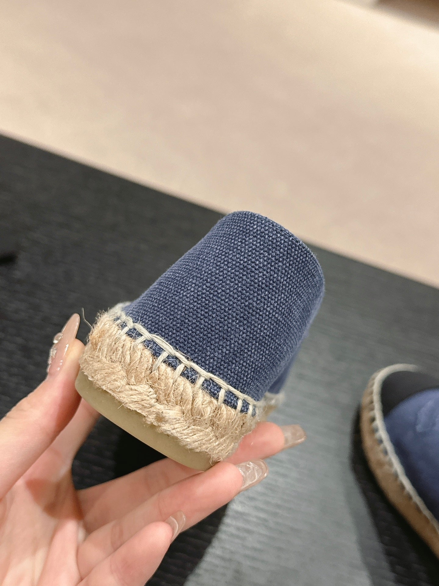 espadrilles dark blue black denim